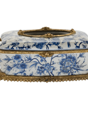 爆款陶瓷配铜纸巾盒会所抽纸盒