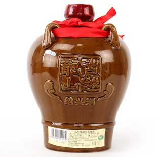 绍兴黄酒 古越龙山三年陈花雕酒糯米加饭酒16度3斤装整箱6坛