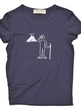 火山女款全棉短袖t恤森绿黑白