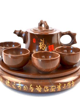 清幽风山东木鱼石保健礼品茶具