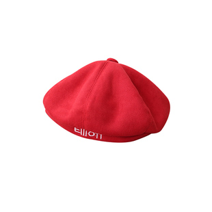 BTS防弹少年团金泰亨V同款黑色贝雷帽冬天帽子男女鹿皮绒 画家帽