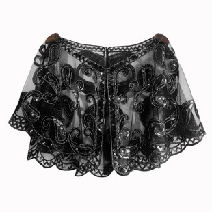 时尚夏季新款百搭宫廷风奢华短款亮片blingbling礼服披肩闪亮外套