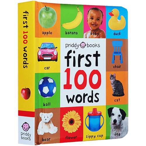 First 100 Words 启蒙认知100单词 Animals Numbers Colors Shapes 精装纸板书 英文原版儿童早教字典词典  priddy books