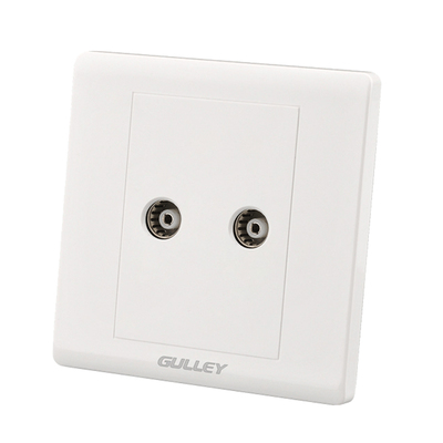 国际电工面板雅白双孔电视插座