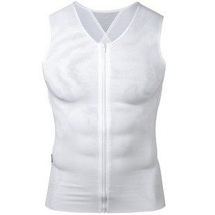 INSMANX男士塑身衣拉链款束胸收腹束腰定型塑形背心紧身显瘦内衣