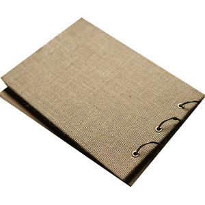 长方形横版复古粗麻布diy手工相册 多用途剪贴本 咖啡厅菜谱菜单