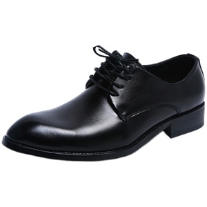 夏季商务正装英伦尖头韩版皮鞋男百搭青年休闲内增高系带潮流男鞋