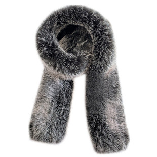 走秀款超长围巾女冬季仿皮草狐狸毛毛领子保暖披肩毛绒围脖女假领