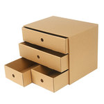 创意桌面收纳盒办公学生牛皮纸质多层A4纸抽屉自由组合文件整理盒