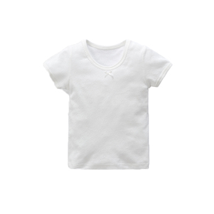 两件装 夏装新款 儿童纯棉网眼短袖 纯白T恤 男童女童 薄款