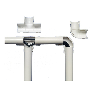 新品 pe走线下线管pvc塑料拆分哈夫分体两半卡扣式电线管三通弯头