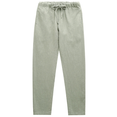 楠100%苎麻秋冬长裤新中式休闲裤