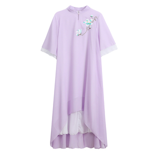 文艺复古春夏装改良汉服禅服女仙气飘逸长裙茶服禅意中国风连衣裙