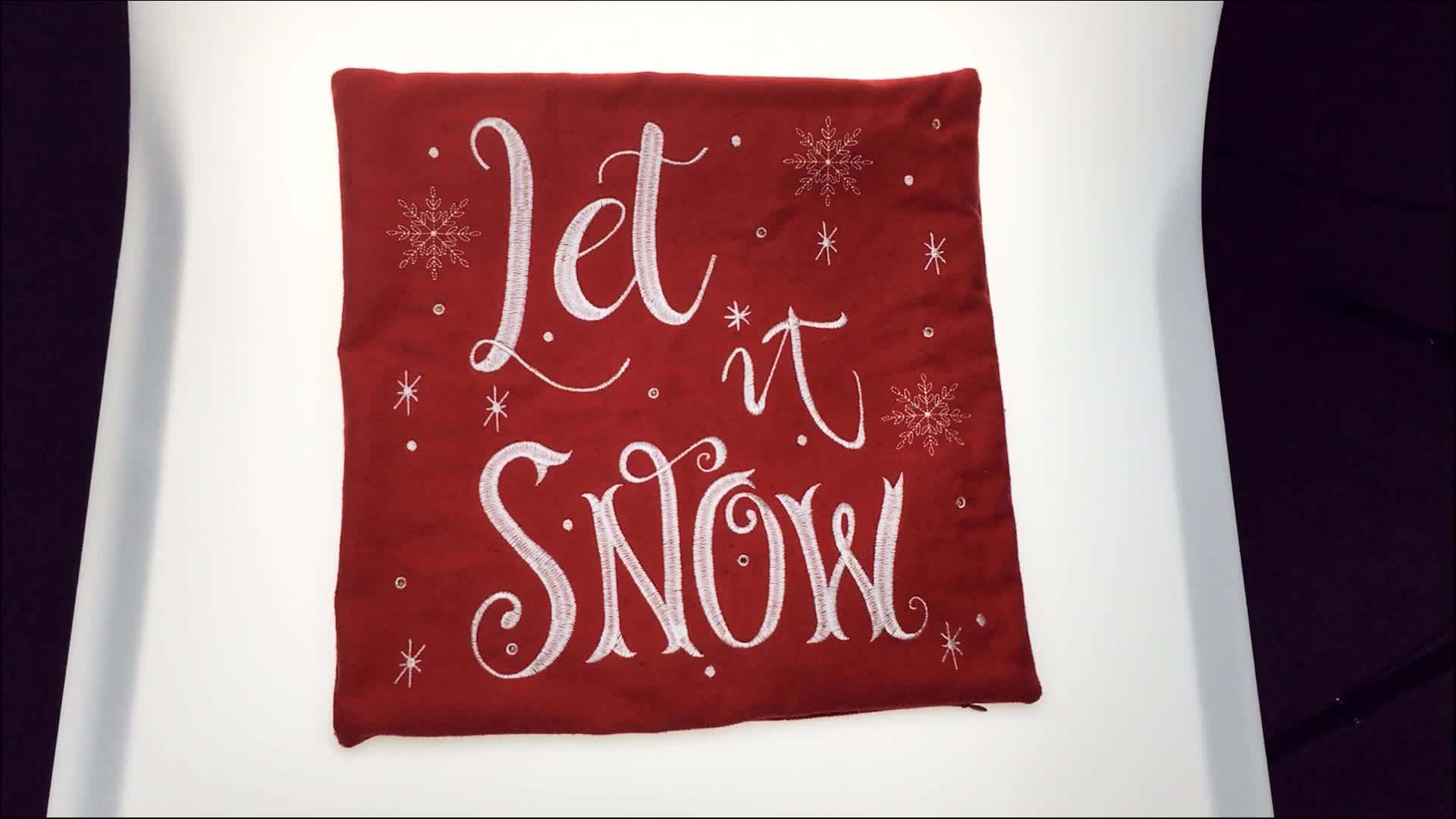 Light Led Christmas Cushion With Embroidered Throw Pillow Covers