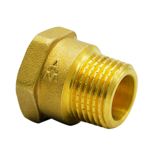 埃美柯黄铜内外丝螺纹接头铜头 水管同径直通转换接头配件4分