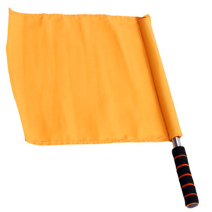 不锈钢田径发令旗红黄白绿指挥旗巡边手旗防滑海绵足球裁判边裁旗