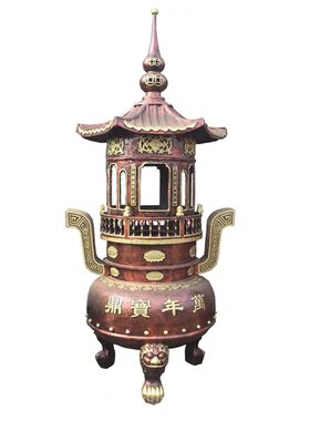 寺庙宝鼎香炉塔炉三五层