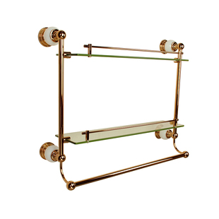 新上市!蜜室2玫瑰金色双层玻璃置物架化妆台架化妆品架浴室置物架