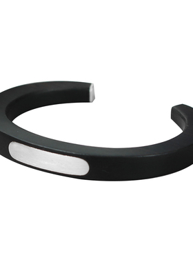 银手镯黑檀木原创男女款设计感