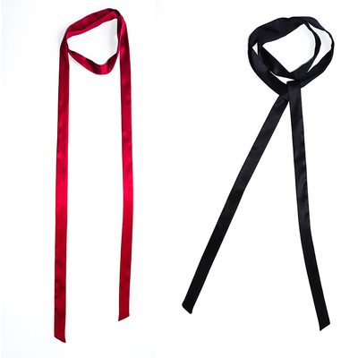 clady100%真丝蚕丝超长细黑酒红