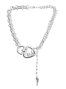 欧美ins金色多层镶钻镂空锁骨链