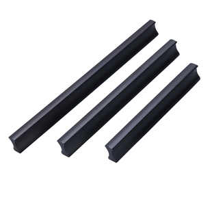 黑色拉手实心太空铝合金拉手条形一字形拉手橱柜抽屉衣鞋柜门把手