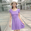 Purple short sleeve dress