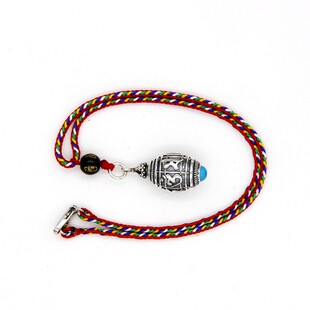 银饰925银楞严咒挂件六字儿童宝宝吊坠小儿紫晶原矿粒项链