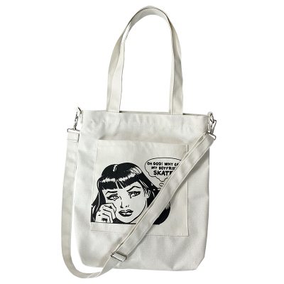 帆布包女斜挎ins中上课书包两用