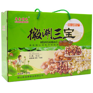 微山湖特产微湖三宝莲子菱米芡实鸡头米杂粮组合礼盒装熬粥龙泰