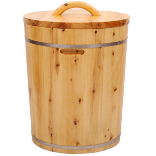 实木米桶50斤装密封 防潮100斤储米箱家用面桶米缸20斤30斤香柏木