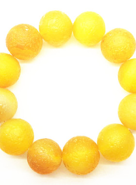 天然原石文玩磨砂佛珠黄玛瑙