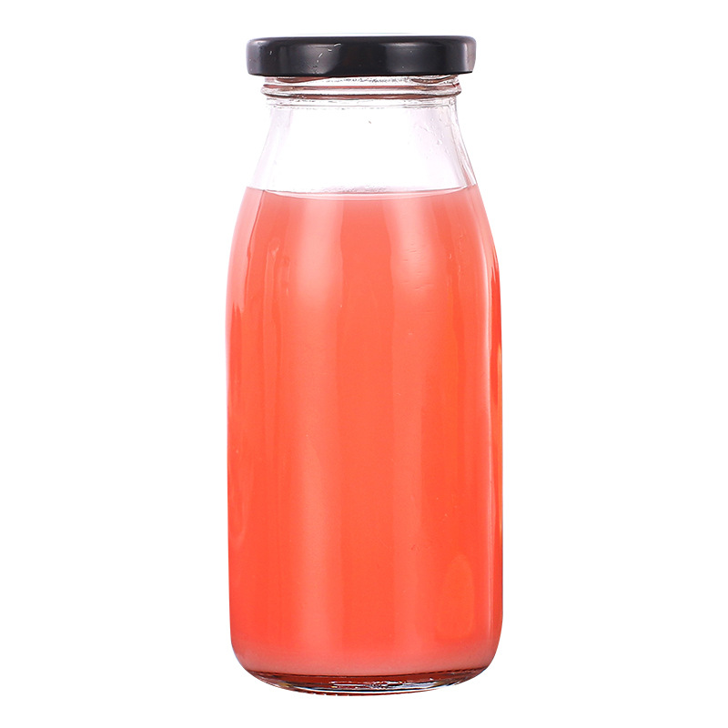 200ml300ml果汁牛奶专用玻璃瓶铁盖密封银耳瓶鲜奶瓶食品级鲜炖瓶