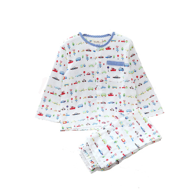 可爱春夏薄款纯棉纱布儿童睡衣