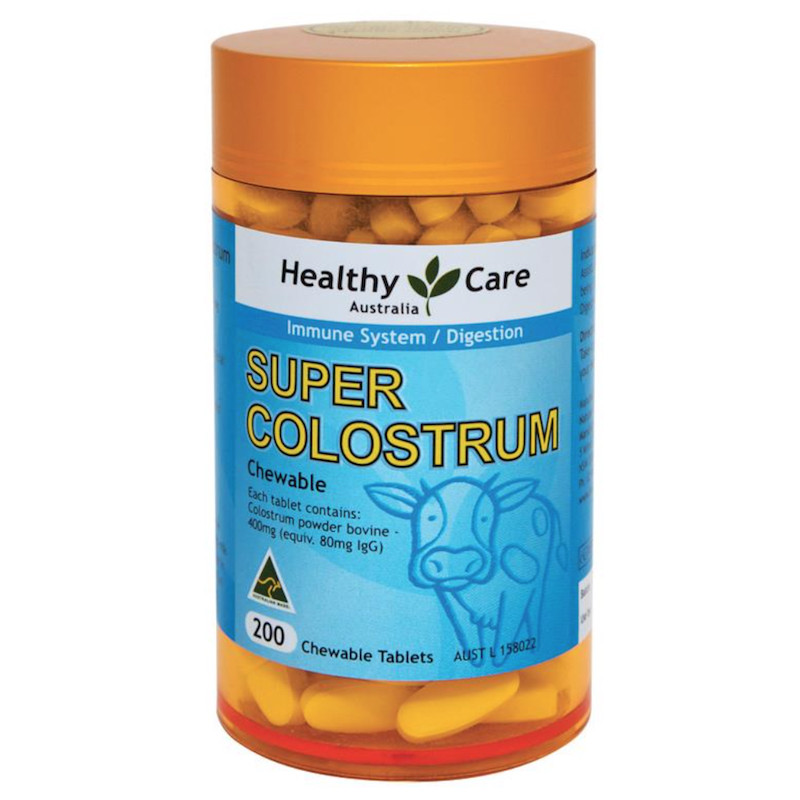 澳洲直邮 Healthy Care 牛初乳咀嚼片 200片 全家通用 高钙高蛋白