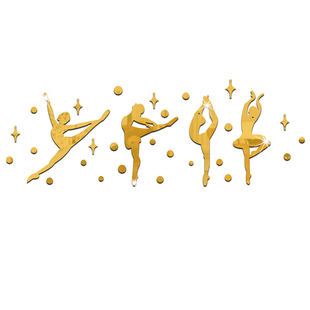 立体亚克力镜面墙贴芭蕾舞者自粘创意客厅卧室儿童房间舞蹈室装饰