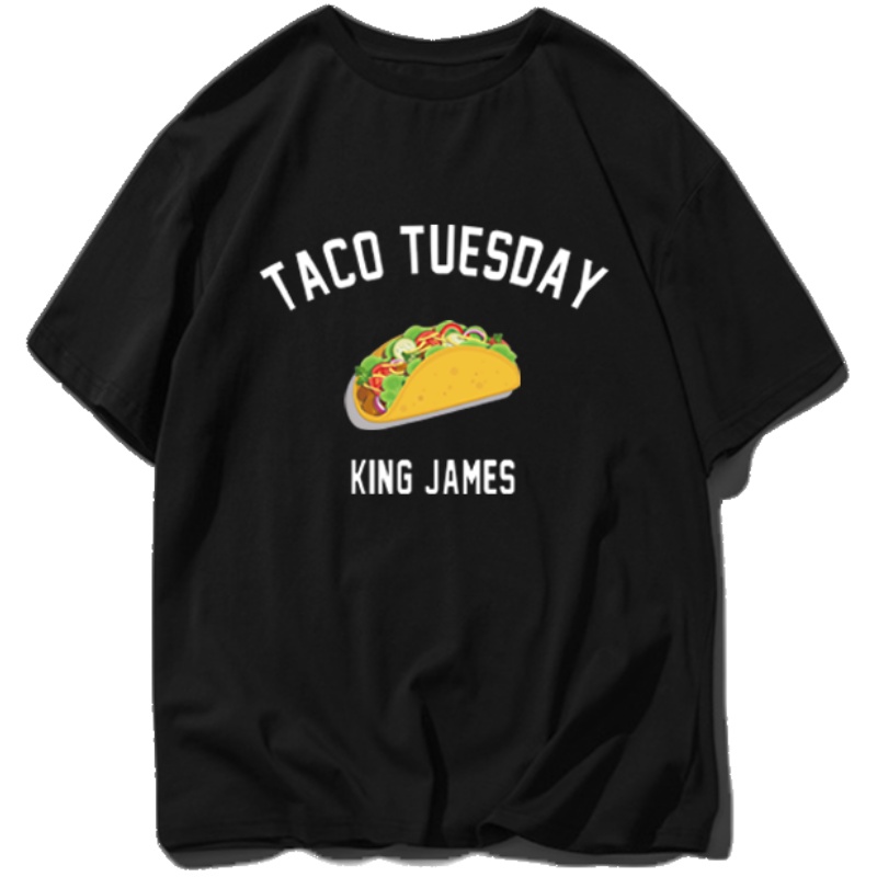 詹姆斯Taco Tuesday湖人T恤周二搞笑玉米卷可定制宽松纯棉短袖男