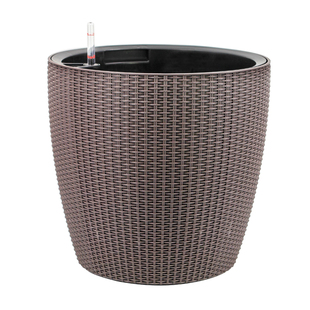 莱之秀创意仿藤编自动吸水花盆塑料绿萝圆形大号懒人花盆室内阳台