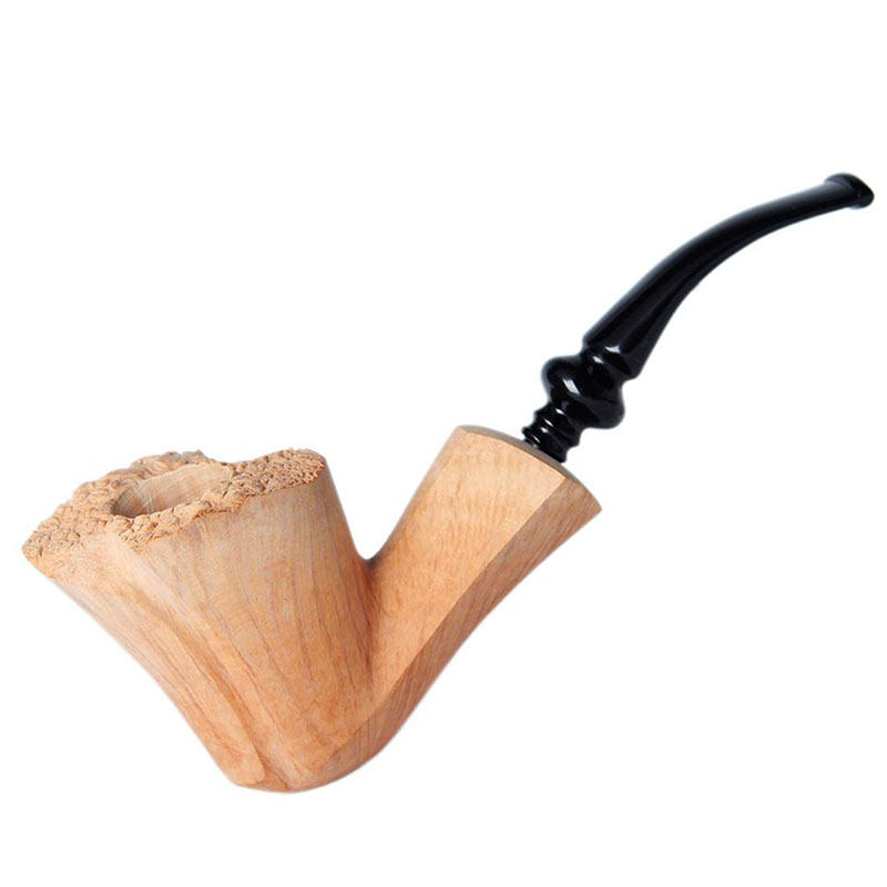 进口石楠木带瘤面大师手工自由式烟斗未上色弯柄烟斗入门弯式烟斗
