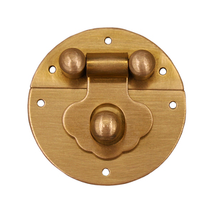 黄铜中式仿古首饰盒箱扣锁扣搭扣老式家具锁片锁鼻五金配件4.2CM