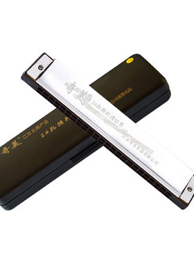 奇美24孔特别调复音限量版口琴银色黑色降B/升C/D/E/F/G/A/B/D调