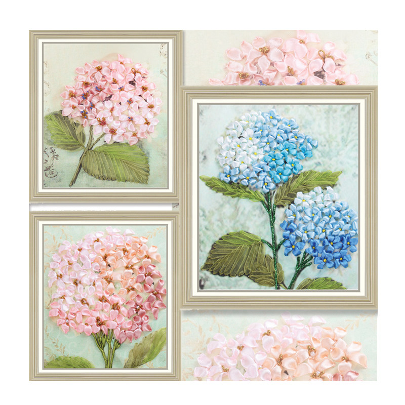 diy花卉手工材料包挂画丝带绣