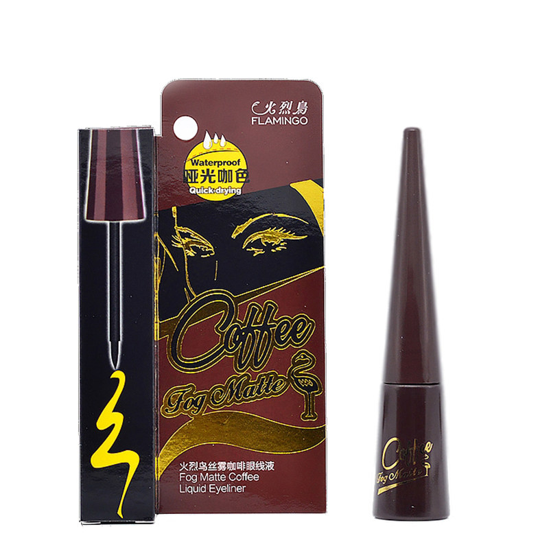 新手咖啡色眼线液火烈鸟丝雾咖啡眼线液深棕色咖啡色眼线笔不晕染