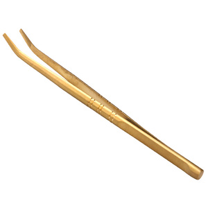 功夫茶茶具配件实木洗茶夹子竹制木制纯铜茶杯镊子泡茶铜茶夹杯夹