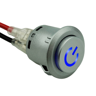 22mm自锁电源开关电脑汽车启动按钮开关卡式安装 超短自锁按钮