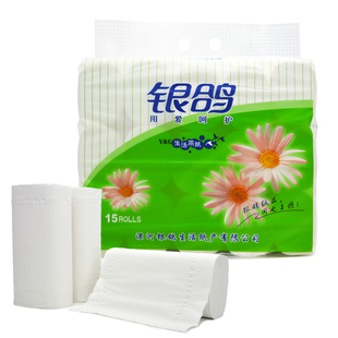银鸽15卷卫生纸家庭装长卷纸卷筒纸超市妇婴4层厕纸实惠