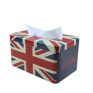 英伦风马口铁纸巾盒 可爱米字旗车用抽纸盒 复古英国国旗纸巾盒