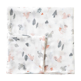 日本Hoppetta竹纤维婴儿纱布包巾多功能新生儿童薄款抱毯包被春夏