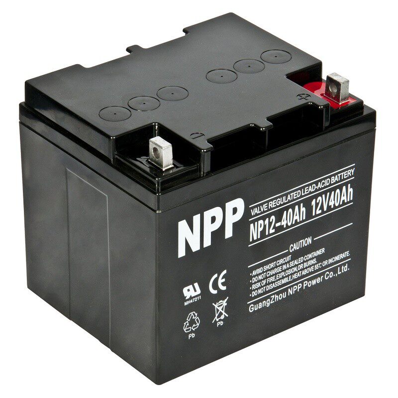 NPP耐普蓄电池 NP12-40Ah/12V40AH机房应急12伏40安时电瓶代替38A