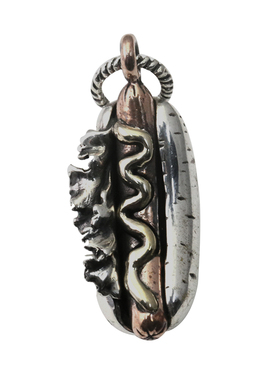 GoodVibrations潮品925纯银汉堡吊坠火腿挂坠酷型项链吊坠男女潮